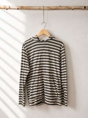 Roark Revival Hooded Long Sleeve T-Shirt Mens Medium Striped Pullover